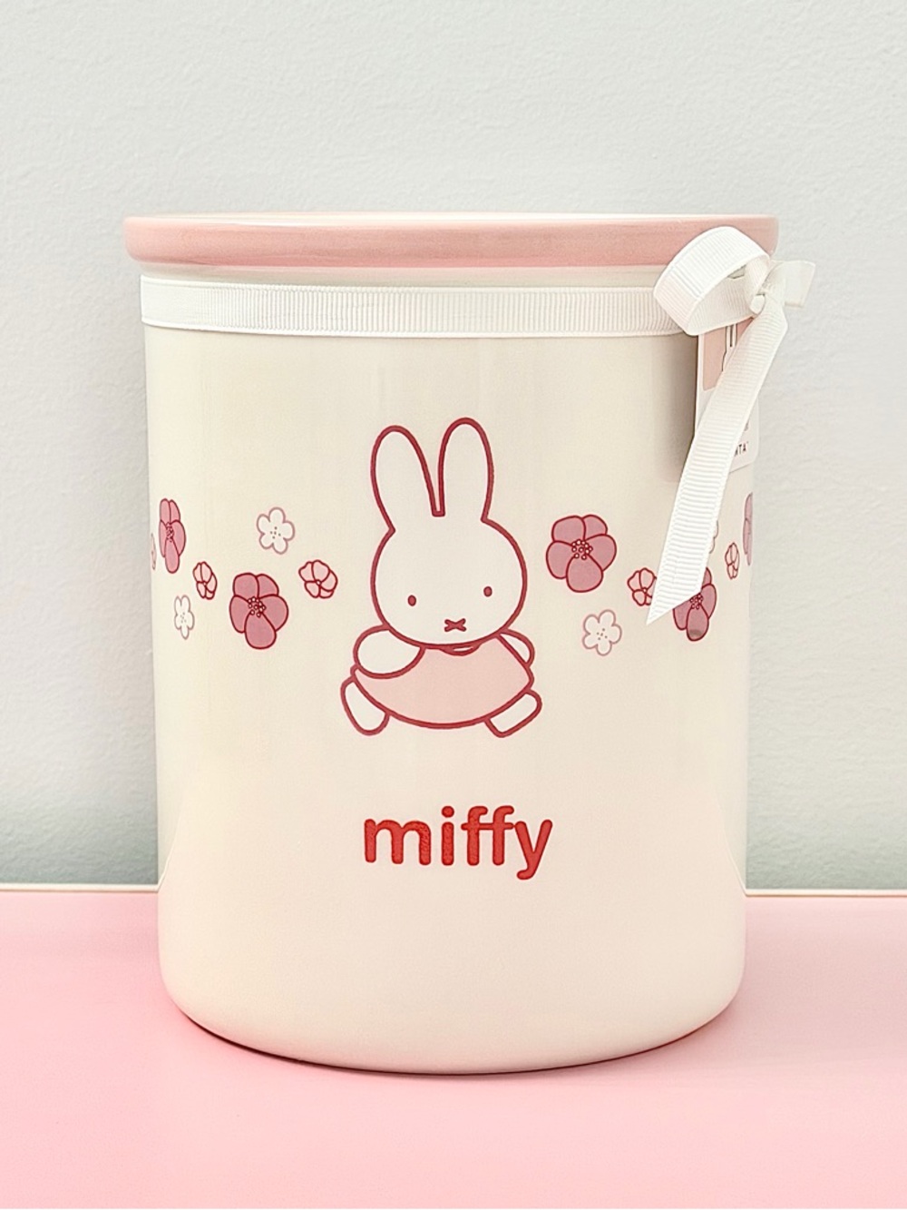 miffy Pink and White Ceramic Utensils Holder